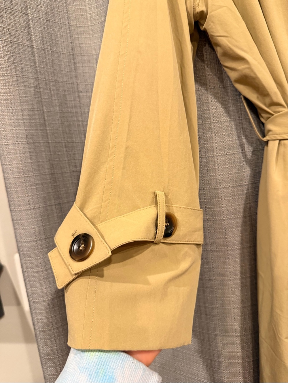 Line & Dot Neutral Beige Double-Breasted Trench Coat - Picture 7 of 12